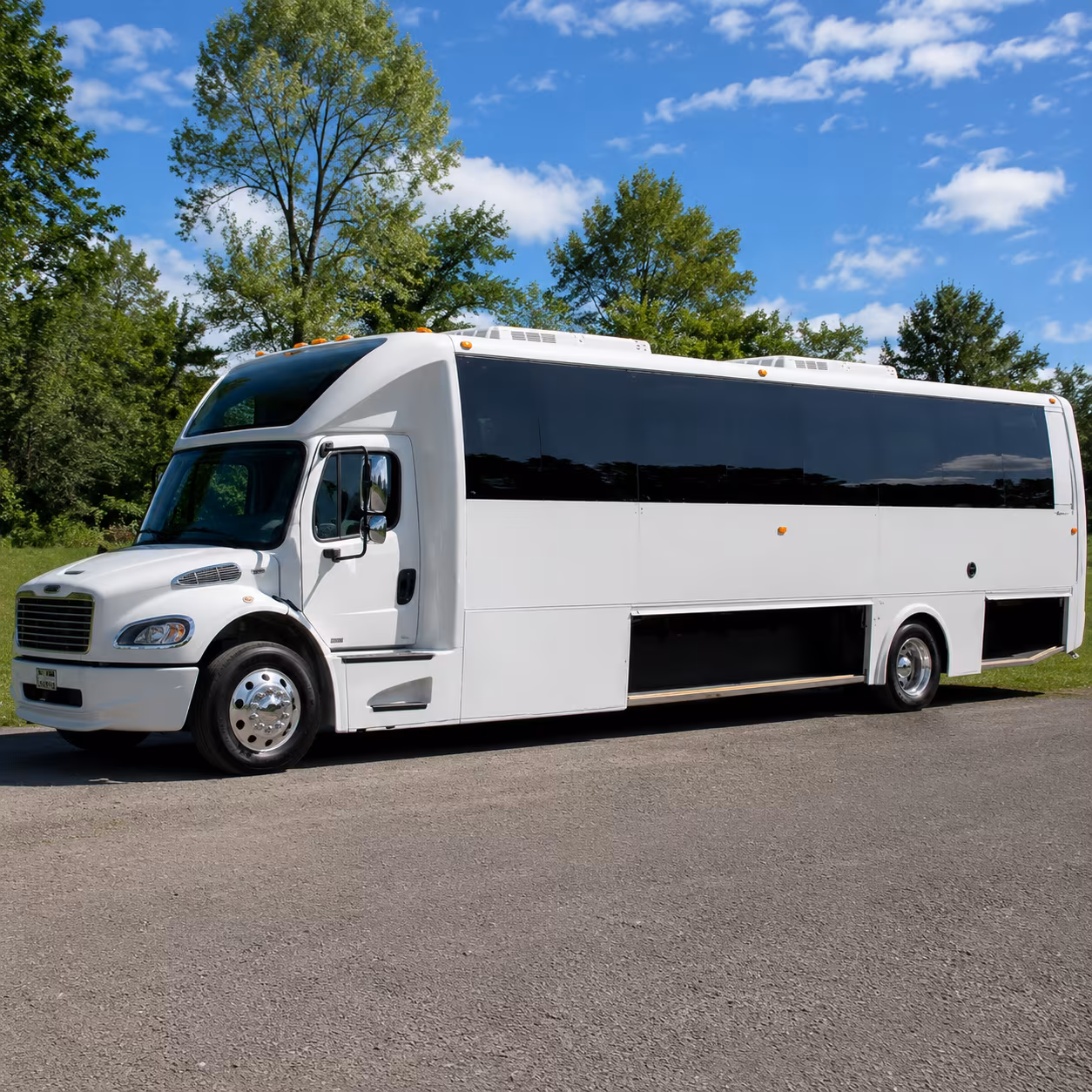 prom night party buses that keep the celebration going all the way to the monument
