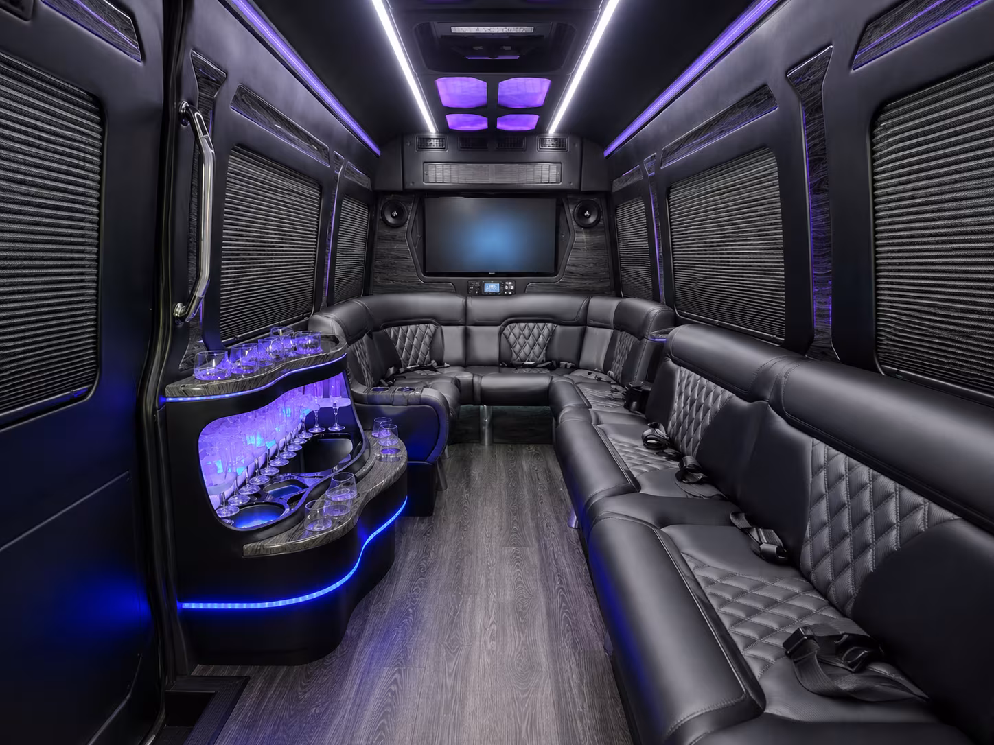 rapid city 50 passenger party bus interior